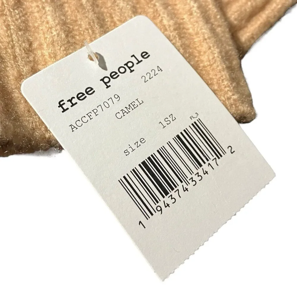 Free People Beige Ribbed Knit Fingerless Arm Warmers Womens OS‎